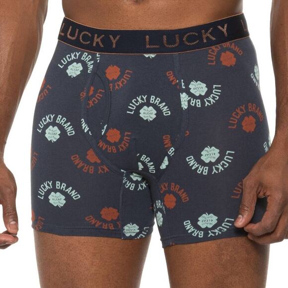 Lucky Brand 3 Pack Men Knit Boxer Briefs with Fly Pouch Cotton Size XL New - Picture 1 of 16